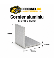 Cornier aluminiu 10 x 10 x 1.5 mm, 6 metri (EN AW-6060) Cornier aluminiu 10 x 10 x 1.5 mm, 6 metri (EN AW-6060)